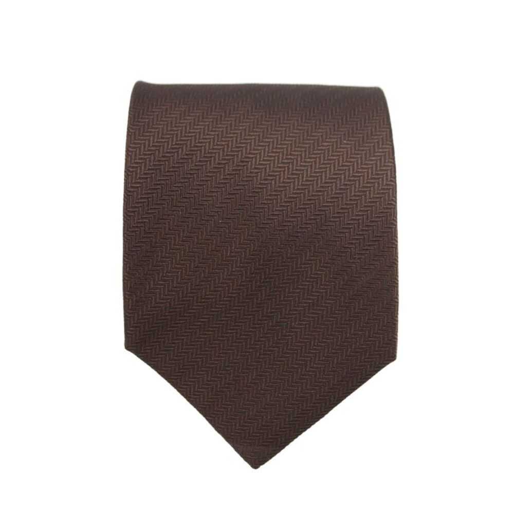 Designer Mens Striped Print Classic Tie Brown